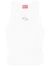 Diesel 'm-caddix' White Top With Oval D Logo Plaque On The Front In White