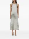 Diesel Sleeveless Long Dress In Soft Cotton Blend With Subtle Sheen In Gray