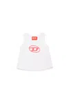 Diesel Sleeveless T-shirt Branded With Oval D Logo In White