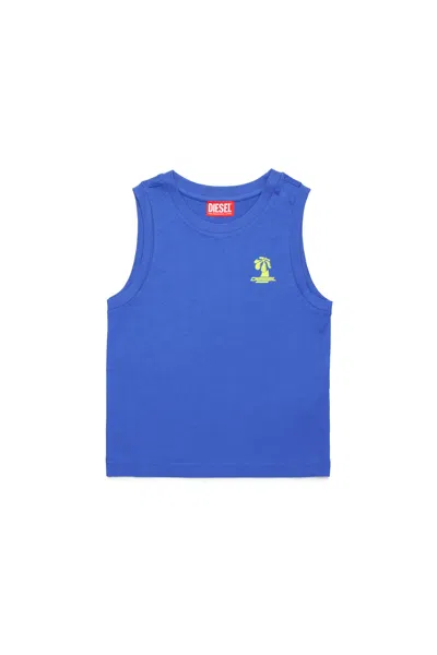 Diesel Kids' T-shirt Smanicata Con Grafica  Palm In Blue
