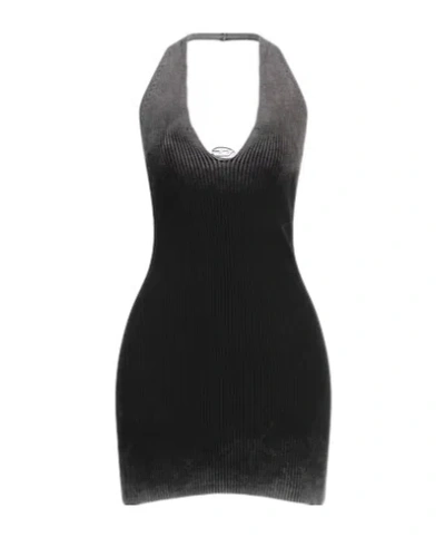 Diesel Sleeveless Tiedetail Knit Dress In Black