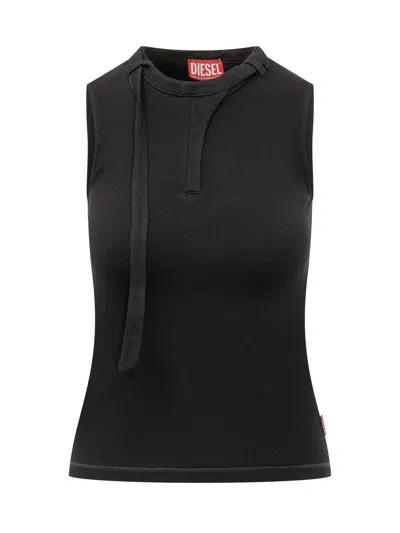 Diesel Sleeveless Top For Spring/summer In Nero