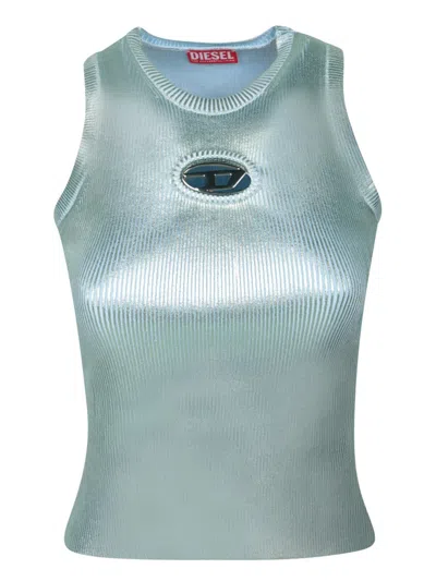 Diesel Sleeveless Top With Oval Cut-out In Green