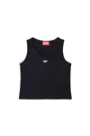 Diesel Top Smanicato Con Patch In Black