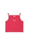 Diesel Sleeveless Top With Rhinestone Oval D Logo In Pink