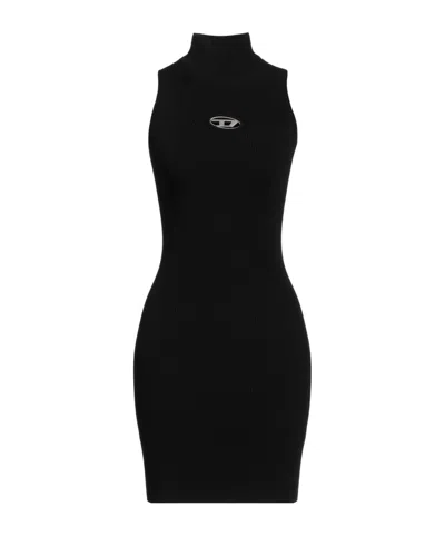 Diesel Sleeveless Turtleneck Slim Fit Dress In Black