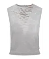Diesel T-yasmina Distressed Tank Top In Gray
