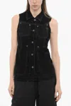 Diesel Sleeveless Vik Velour Shirt In Black