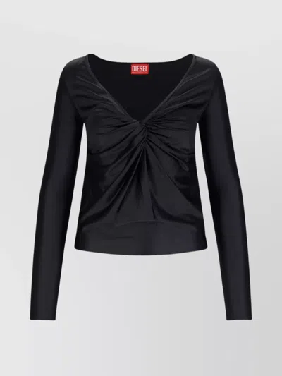 DIESEL SLEEVES V NECK RUCHED DETAIL