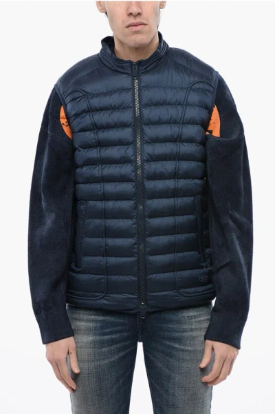 Diesel Sleveless Quilted W-hawkyl-sl Lightweight Jacket In Blue
