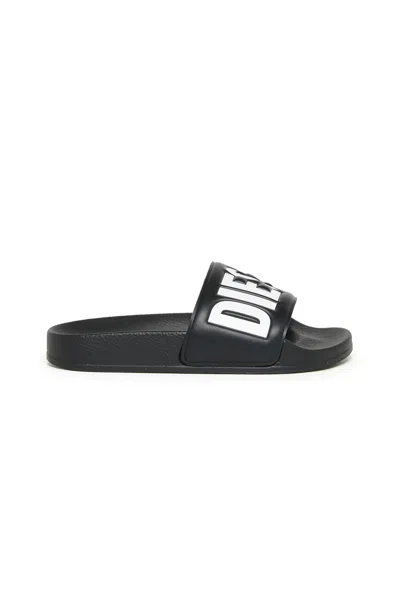Diesel Slides With Logo In Black