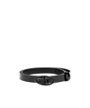 Diesel Leather Belts With Adjustable Fit And Pointed Tip In Black