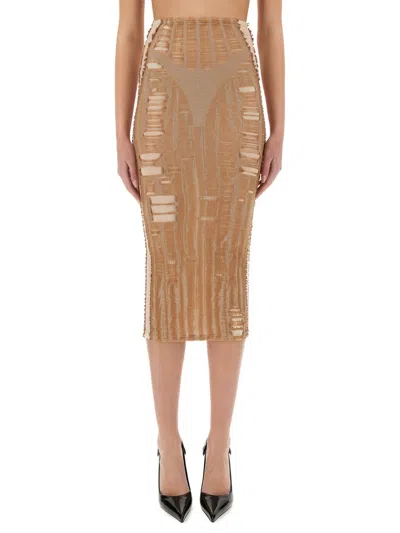 Diesel Slim Fit Mini Skirt In Nude