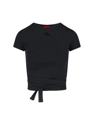 Diesel Slim Fit Ribbed T-shirt In Black