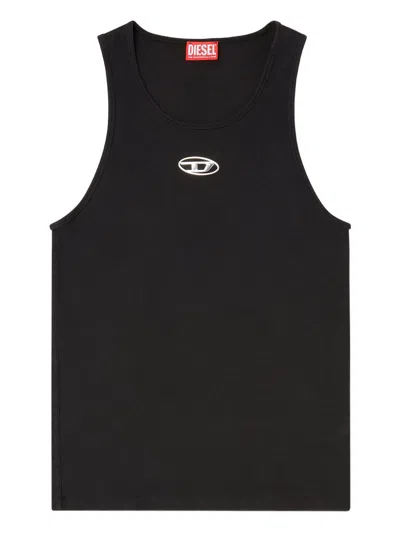 Diesel Lifty Ribbed Tank Top In Black