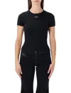 Diesel Black T-shirt With Logo On The Front And Ribbed Design In Cotton Woman In Black