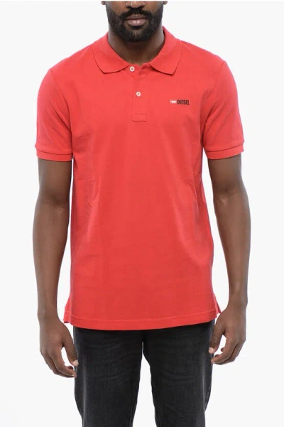 Diesel Slim Fit T-smith-div Polo Shirt With Contrasting Logo