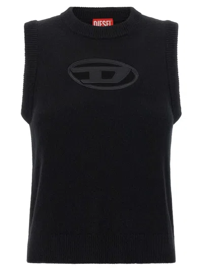 DIESEL SLIM-FIT WOOL AND CASHMERE VEST WITH CUT-OUT LOGO