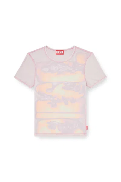 Diesel Slim Jersey Top With Graphic Print In Multi