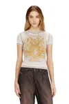Diesel Slim Jersey T-shirt With Print And Studs In Multi