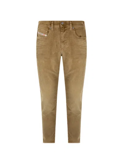 Diesel Slim-fit Corduroy Trousers In Brown