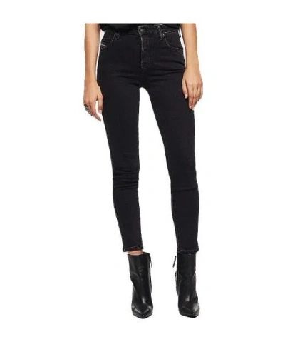 Diesel Slim-fit Cropped Jeans In Black