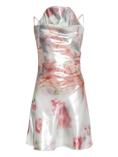 Diesel Slim-fit Draped Neckline Dress With Adjustable Ties And Open Back In Multi