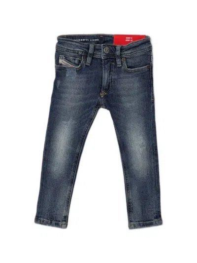 Diesel Kids' Slim-fit Faded Jeans In Blue