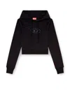 Diesel F-slimmy-hd Cropped Sweatshirt In Black