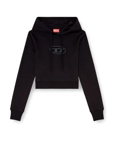 Diesel Slimmy Cotton Blend Sweatshirt In Black
