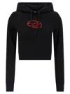 Diesel F-slimmy Cotton Blend Sweatshirt In Black