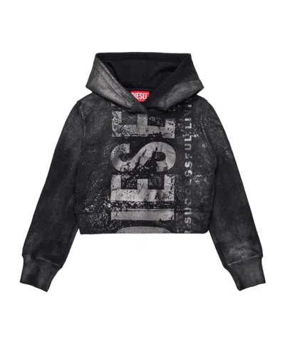 Diesel Kids' Slimp Hoodie In Black