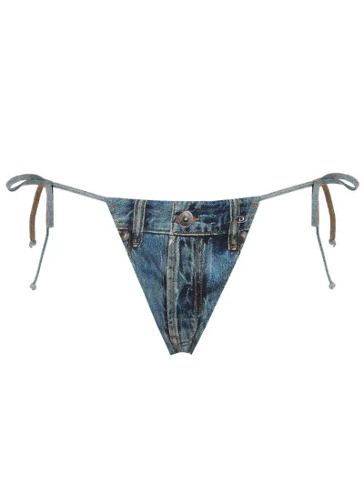Diesel Jodie Dnm Tie-side Bikini Bottoms In Blue