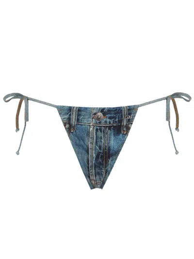 Diesel Jodie Dnm Tie-side Bikini Bottoms In Blue