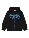 Diesel Slogy Over Logo Zipped Hoodie In Blue