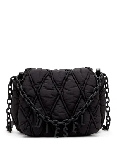 Diesel Small Charm-d Shoulder Bag In Black