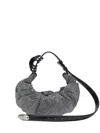 Diesel Small Grab-d Embellished Scrunched Shoulder Bag In Gray
