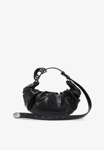 Diesel Small Grab-d Hobo Shoulder Bag In Black