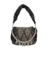 Diesel Quilted Denim Bag With Small Logo Charm In Black