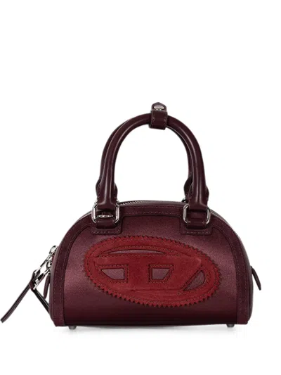 Diesel Small Oval D Tote Bag In Burgundy