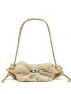 Diesel Womens Scrunch-d Cotton-blend Shoulder Bag Sand In Neutrals