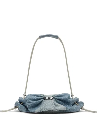 DIESEL SMALL SCRUNCH-D CRYSTAL-EMBELLISHED SHOULDER BAG