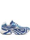 Diesel Swirl Pattern Low Top Sneakers With Rubber Sole In Blue