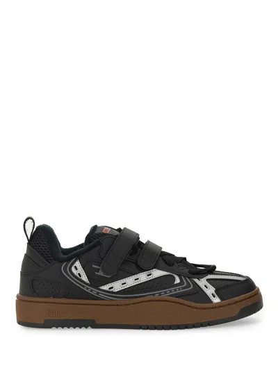 Diesel Mens H3811 S-ukiyo Calf-leather Low-top Trainers Eur 42 / 8 Uk In Black