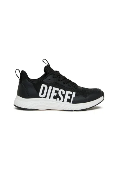 Diesel Sneakers With Contrasting Logo In Black