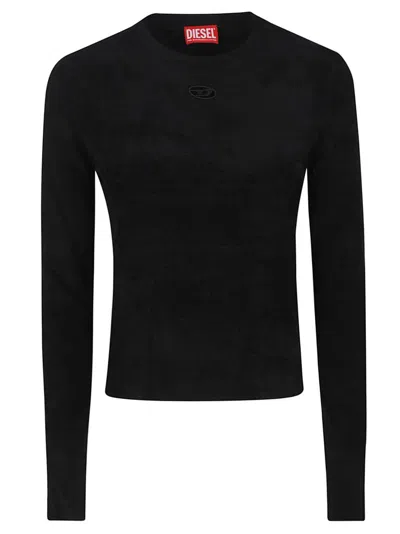 Diesel Soft And Comfortable Chenille Sweatshirt In Black