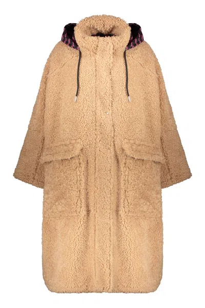 Diesel Soft Beige Coat With Zipper And Pockets In Neutral