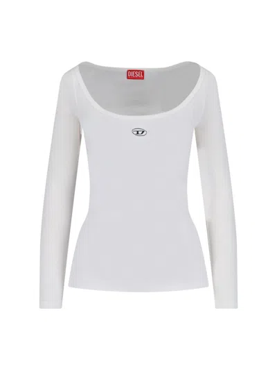 Diesel Soft Cotton Stretch T-shirt For Women In White