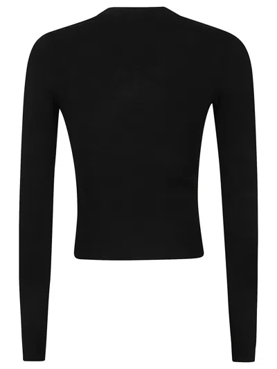 Diesel Soft Ribbed Knit Top In Black