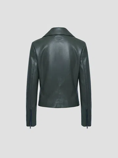 Diesel Soft Utility Jacket With Coated Finish In Black